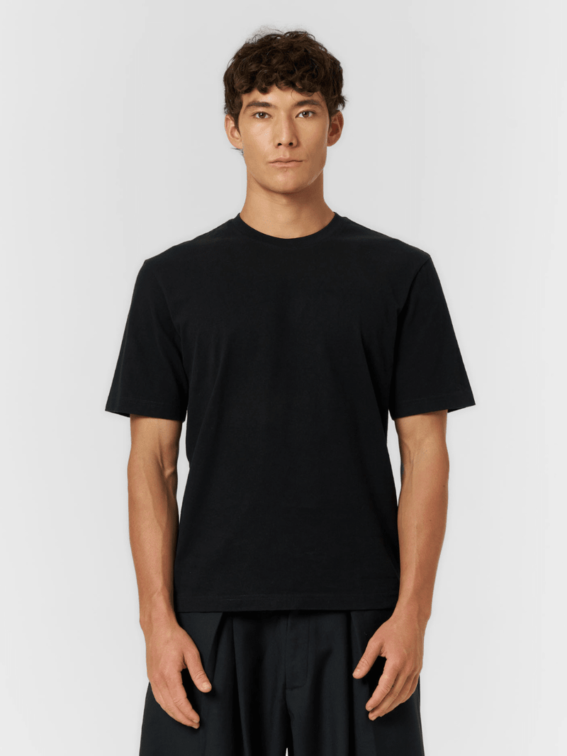 Plain Fitted T-shirt Black - ATTODE