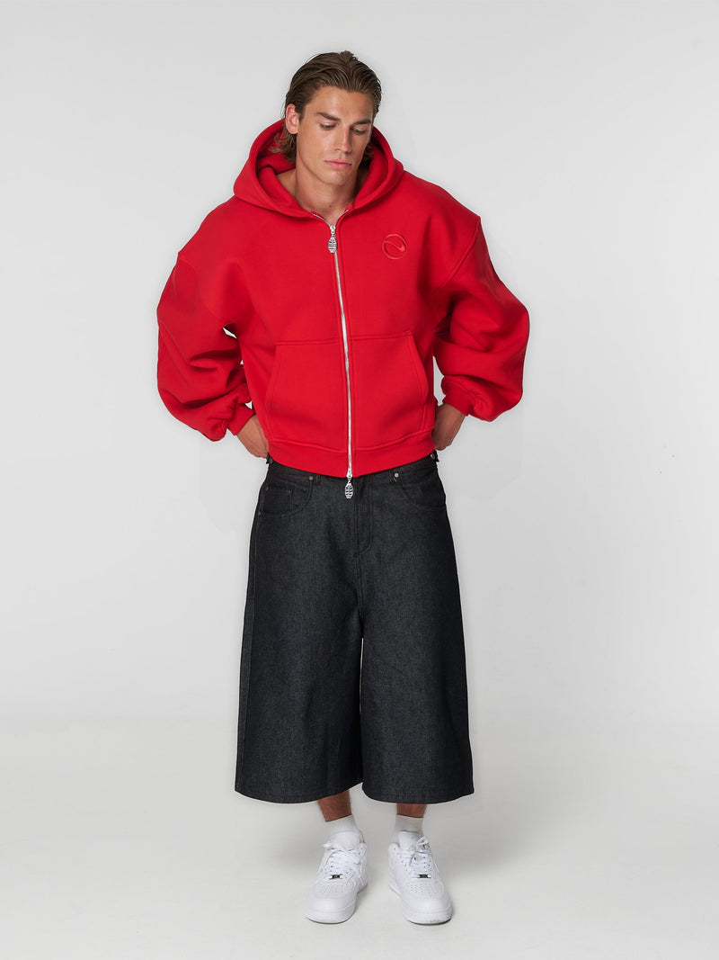 Rail Zip Hoodie Red - ATTODE