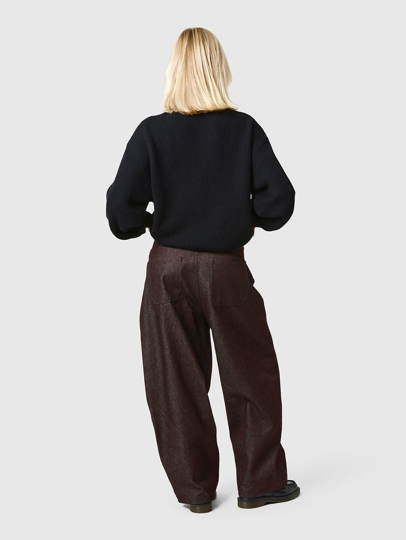 Raw Denim Jeans Mahogany Brown - ATTODE