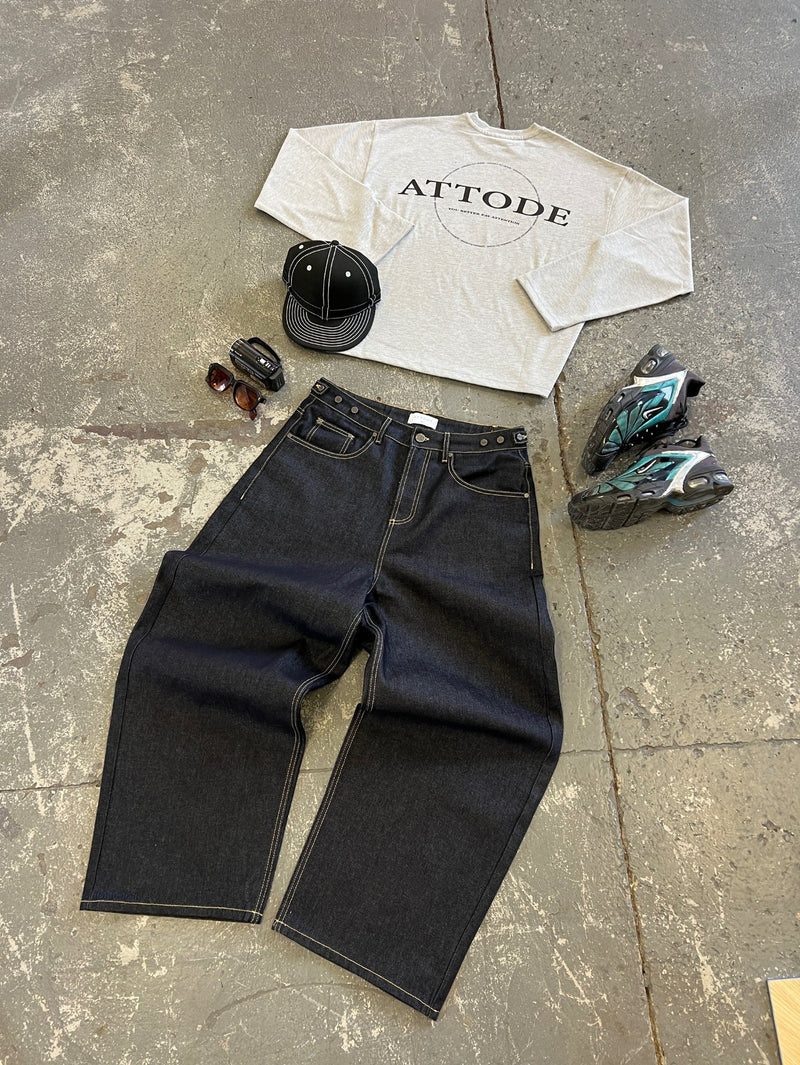 Raw Denim Jeans Navy - ATTODE