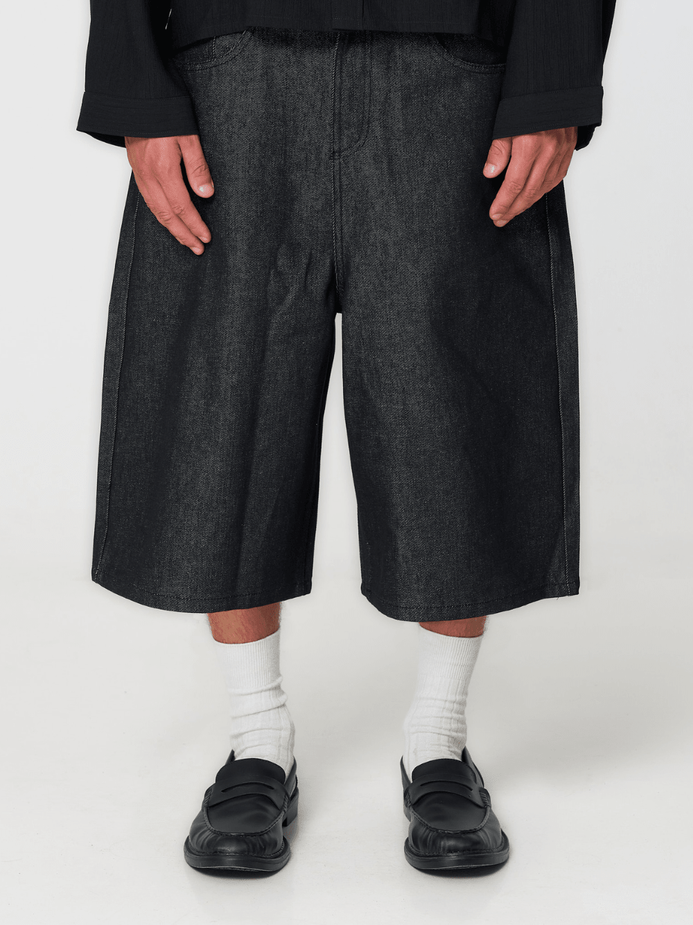 Raw Denim Shorts Charcoal - ATTODE