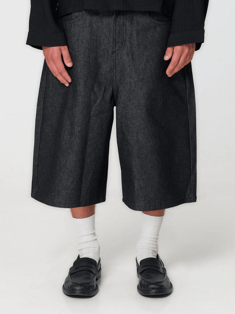 Raw Denim Shorts Charcoal - ATTODE
