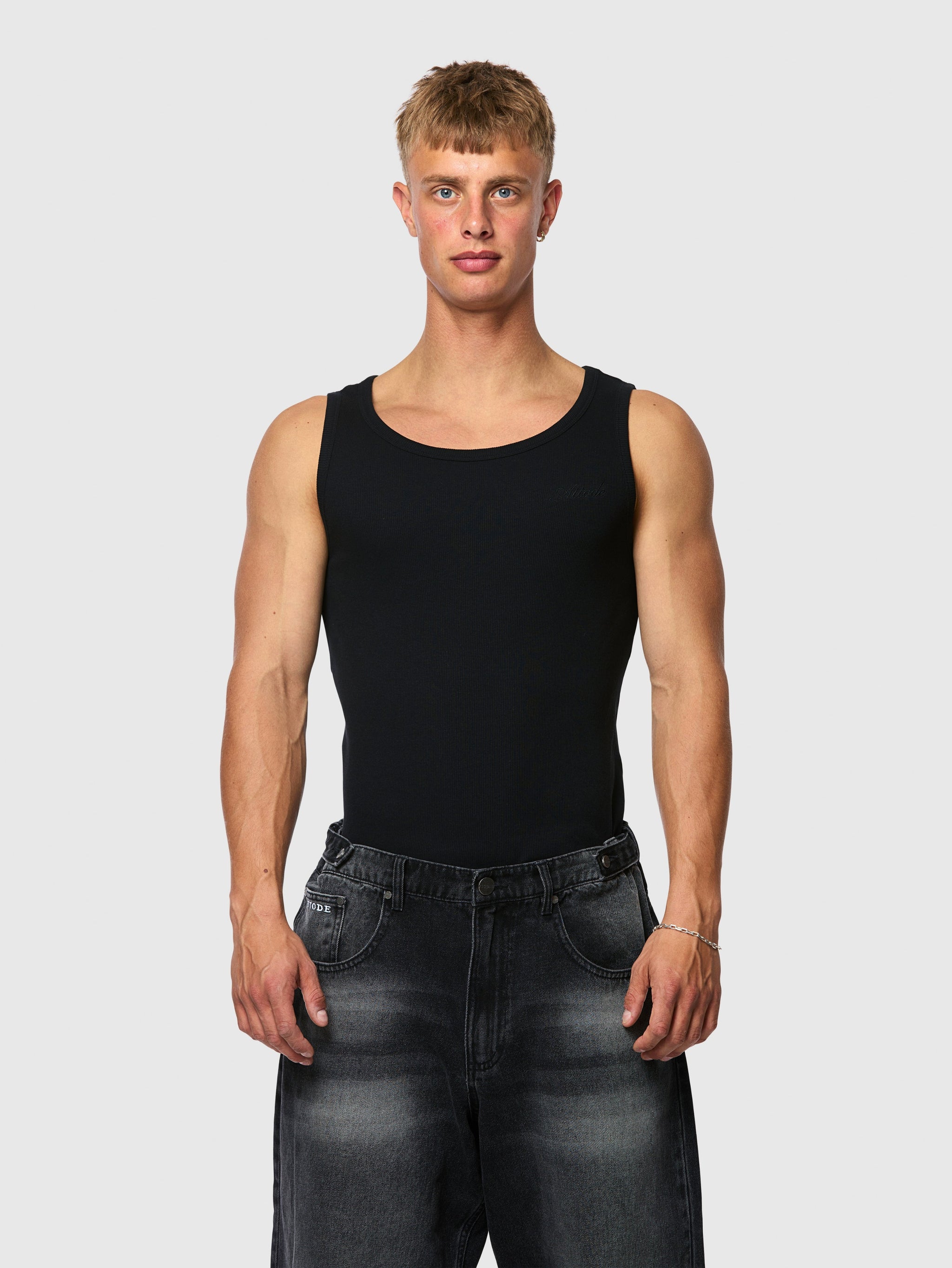 Ribbed Tank Top Black | Slim Fit | Ribbed Cotton | Minimal Finish