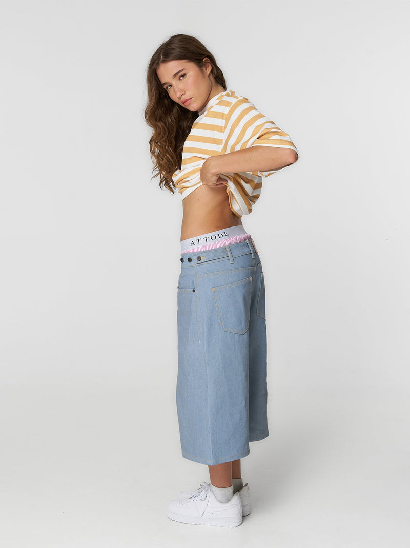 Striped T-Shirt Mustard/Ecru - ATTODE